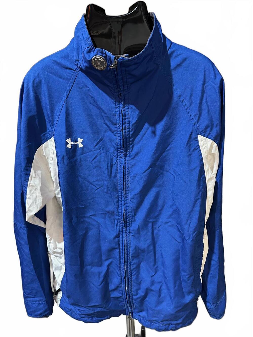 Under Armour Blue White Windbreaker Jacket Men's Large
